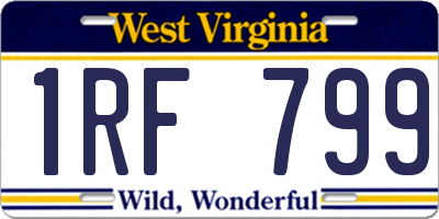 WV license plate 1RF799