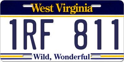 WV license plate 1RF811