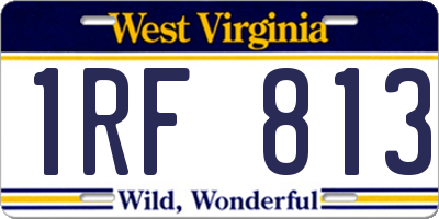 WV license plate 1RF813