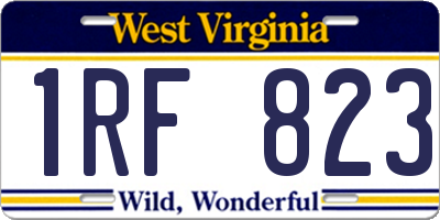 WV license plate 1RF823