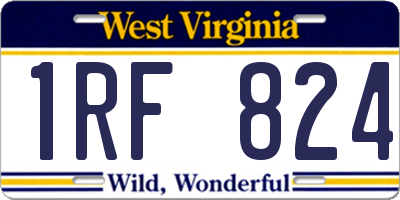 WV license plate 1RF824
