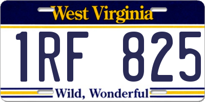 WV license plate 1RF825