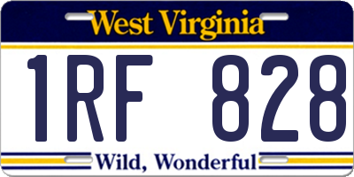 WV license plate 1RF828