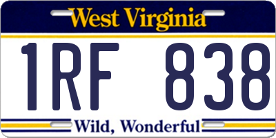 WV license plate 1RF838