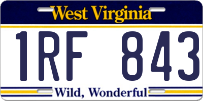WV license plate 1RF843