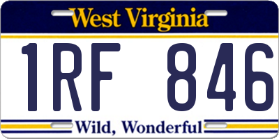 WV license plate 1RF846