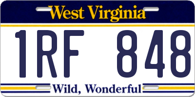 WV license plate 1RF848