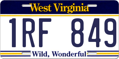 WV license plate 1RF849