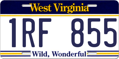 WV license plate 1RF855