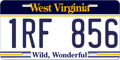 WV license plate 1RF856