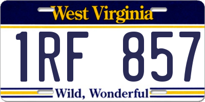 WV license plate 1RF857