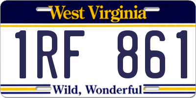 WV license plate 1RF861