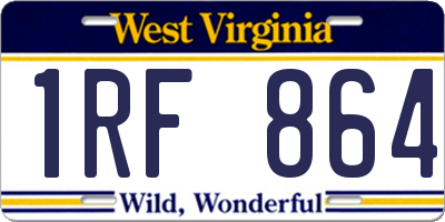 WV license plate 1RF864