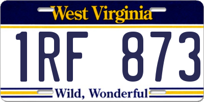 WV license plate 1RF873