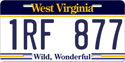 WV license plate 1RF877