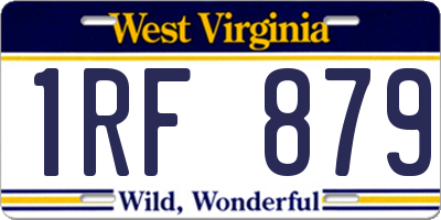 WV license plate 1RF879