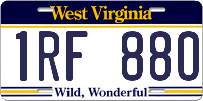 WV license plate 1RF880