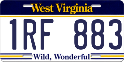 WV license plate 1RF883