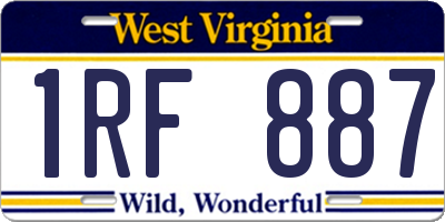 WV license plate 1RF887