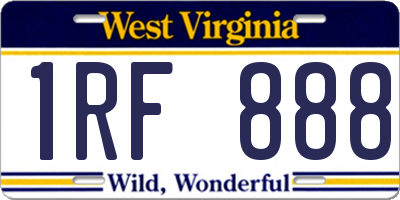 WV license plate 1RF888