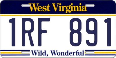 WV license plate 1RF891