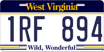 WV license plate 1RF894