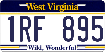 WV license plate 1RF895