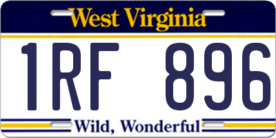 WV license plate 1RF896