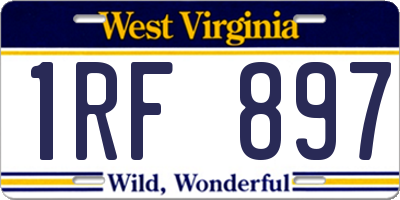 WV license plate 1RF897
