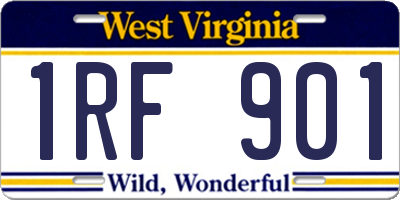 WV license plate 1RF901