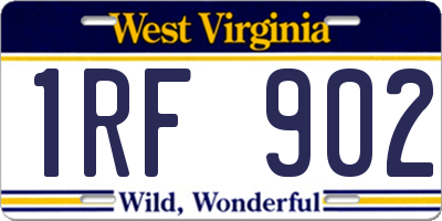 WV license plate 1RF902