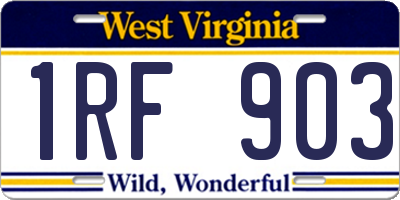 WV license plate 1RF903