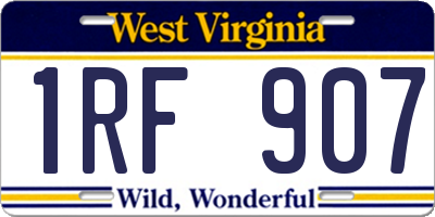 WV license plate 1RF907