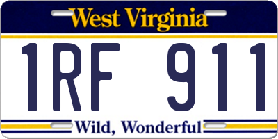 WV license plate 1RF911