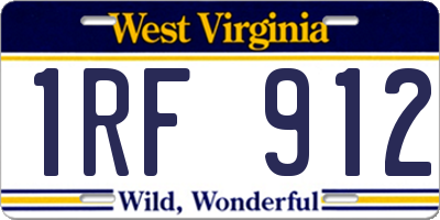 WV license plate 1RF912