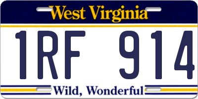 WV license plate 1RF914