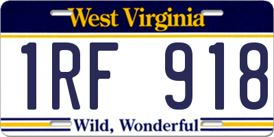 WV license plate 1RF918