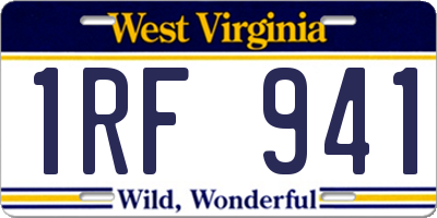 WV license plate 1RF941