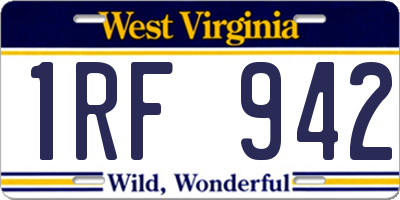 WV license plate 1RF942