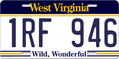 WV license plate 1RF946