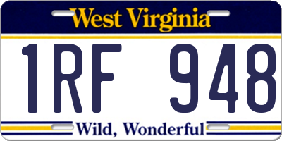 WV license plate 1RF948