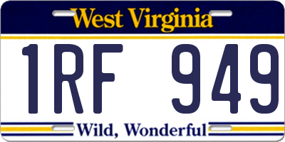 WV license plate 1RF949