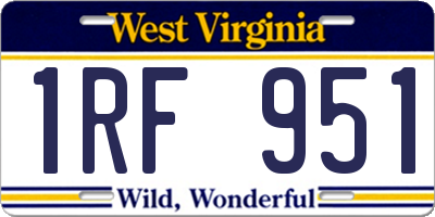 WV license plate 1RF951