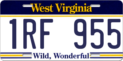 WV license plate 1RF955
