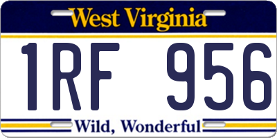 WV license plate 1RF956