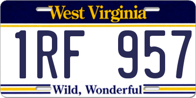 WV license plate 1RF957