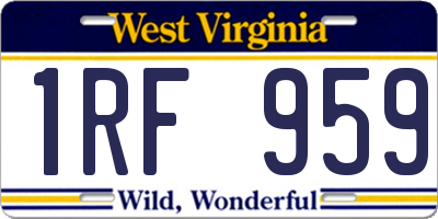 WV license plate 1RF959