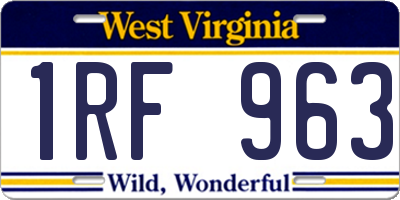 WV license plate 1RF963