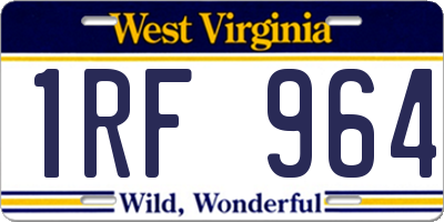 WV license plate 1RF964