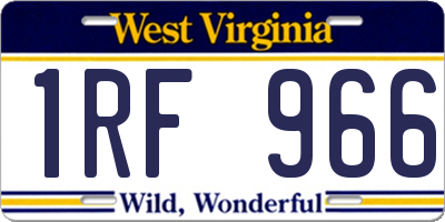 WV license plate 1RF966